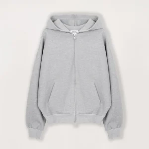 sweat à capuche zippé gris