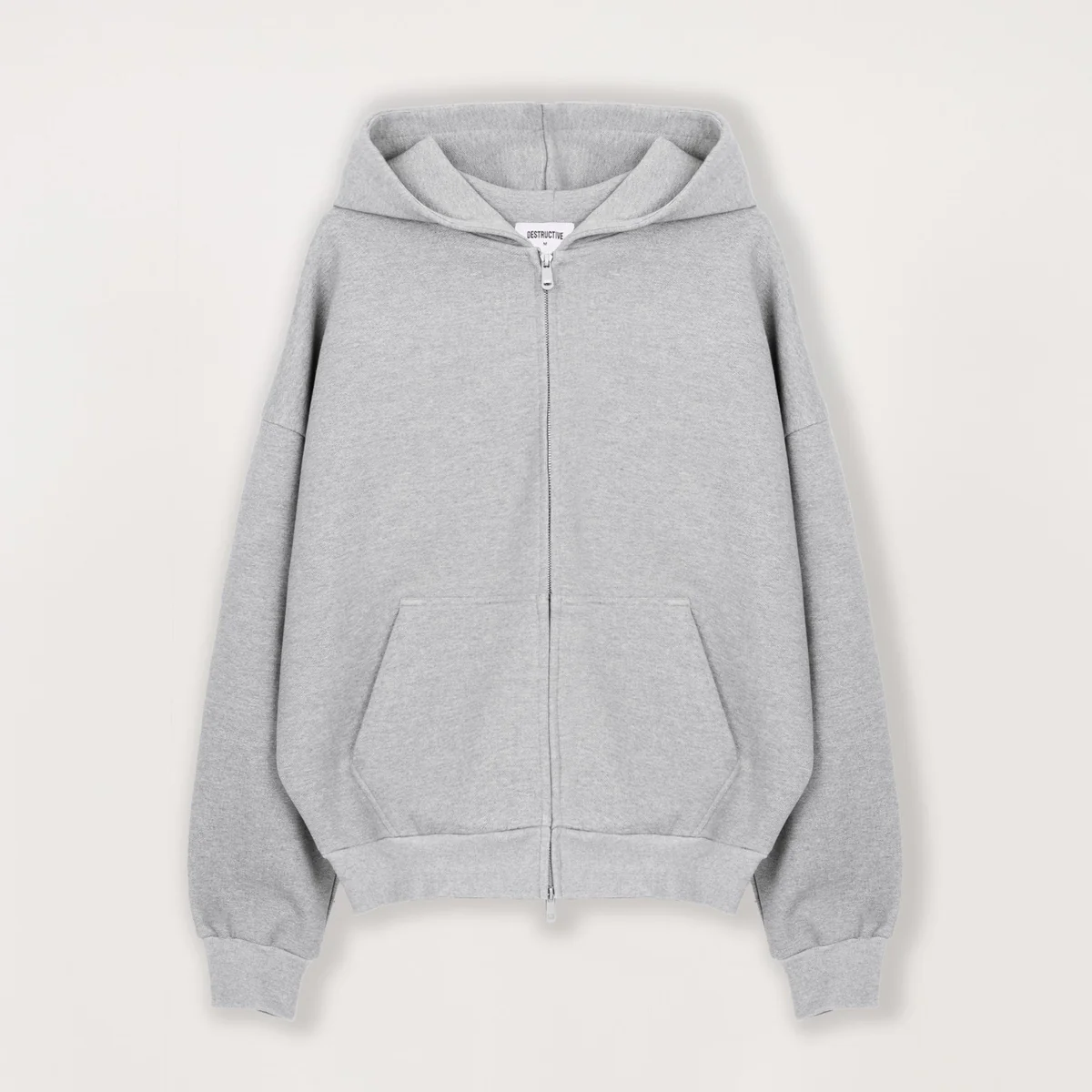 sweat à capuche zippé gris