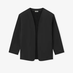 veste sans col femme