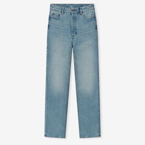 Jean droit en denim pour femme