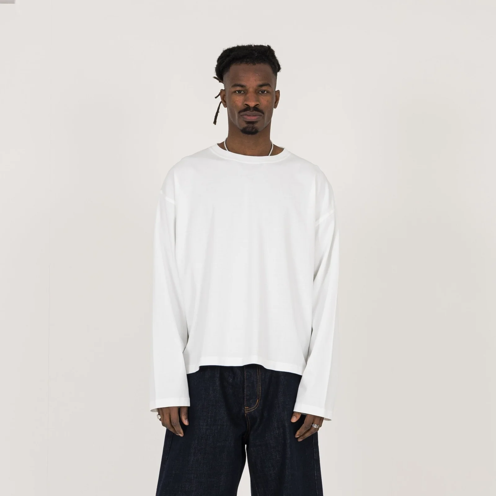 T-shirt court à manches longues homme - Blanc – Image 2
